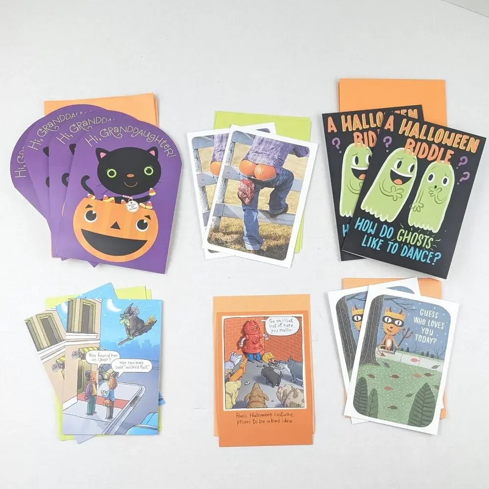 Hallmark Halloween Cards Lot 13 Mixed Pop Up Funny Kids Cat Ghost